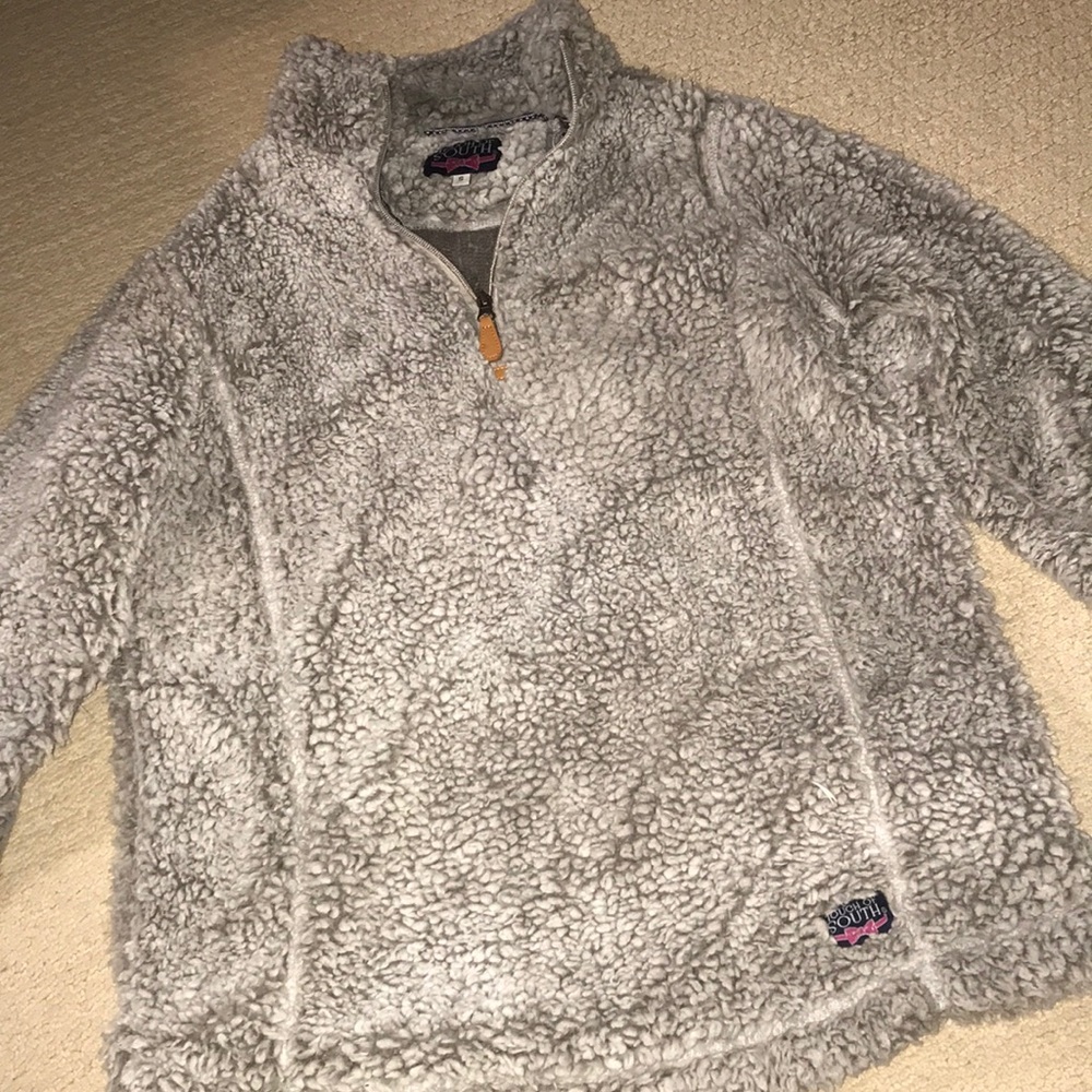 Fuzzy half zip pullover